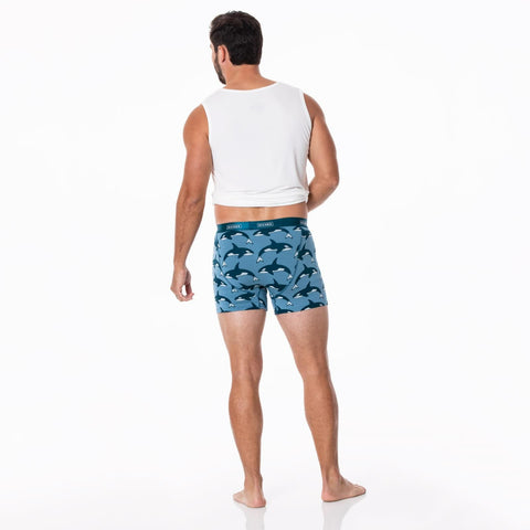 Last One - Size 3XL: Men's Boxer Briefs - Parisian Blue Orca