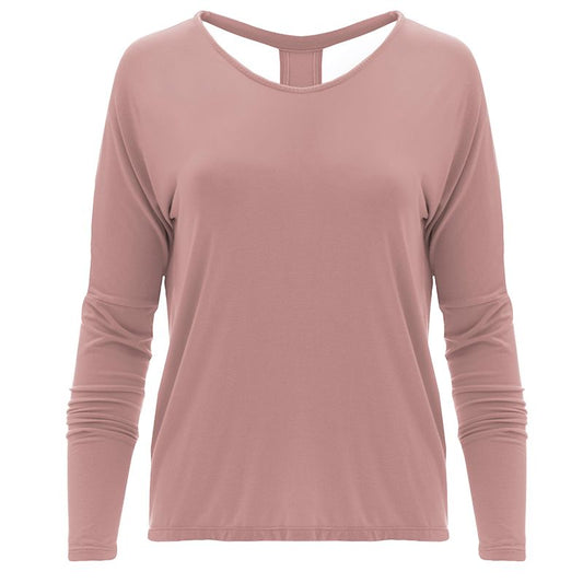 Last One: 3XL: Women's Solid Open Back Top - Antique Pink